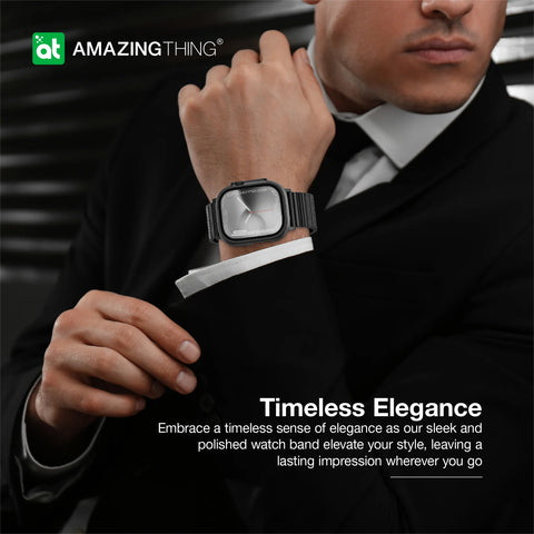AMAZINGTHING Titan Steel Apple Watch Band Ergonomic Design for All-day Wear For Apple Watch 49mm/46mm/45mm/44mm